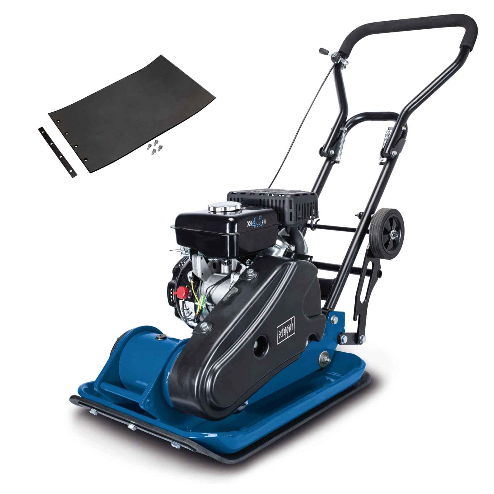 Scheppach 5904616903 - Placa compactadora de gasolina HP1900S, 5,6 CV, 17.000 N, Placa de 530x350 mm