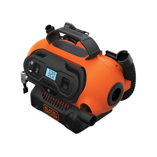 BLACK+DECKER BDCINF18N-QS Compresor de aire 160 PSI corriente CA CC 230V 12V y corriente CC para Baterias 18 V