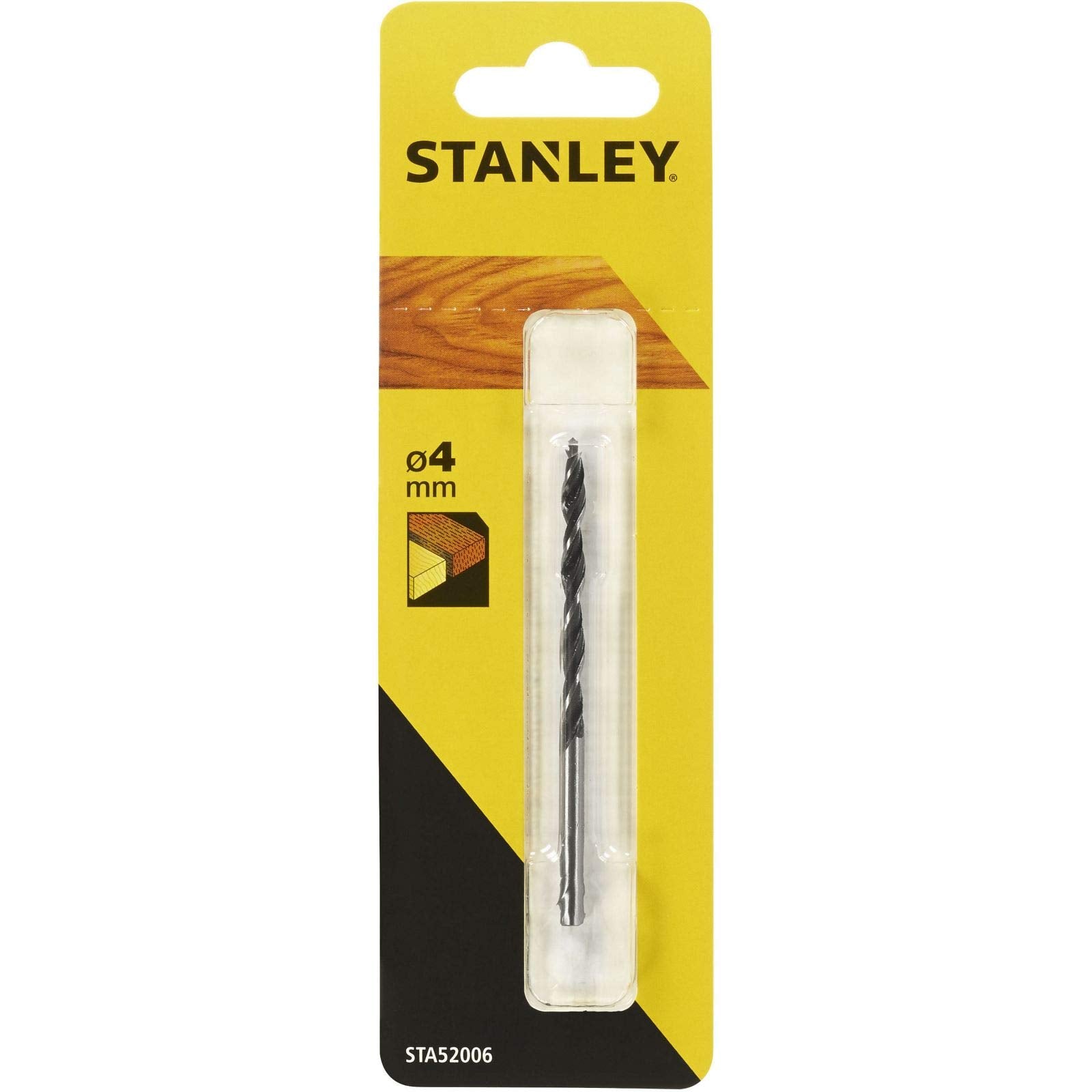 STANLEY STA52006-QZ - Broca de acero al cromo-vanadio para madera con punta centradora ø 4.0 mm.