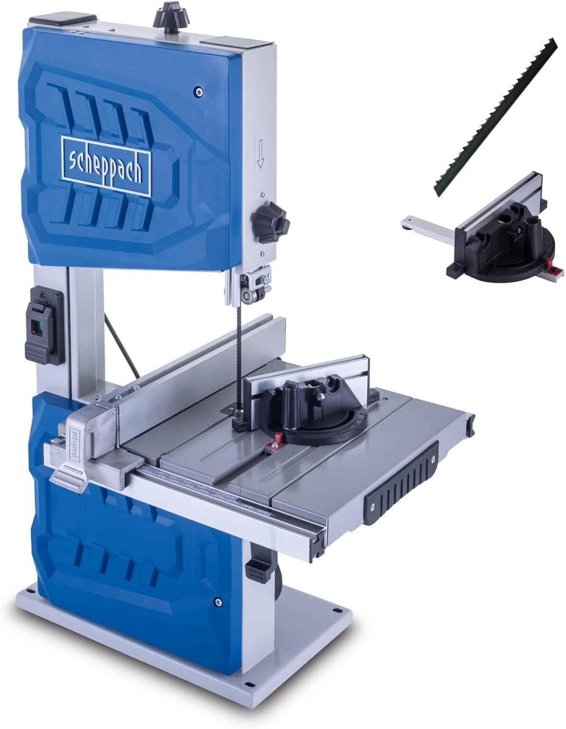 Scheppach 5901514901 - Sierra de cinta HBS261, 550 W, Dos velocidades, Altura de corte 120 mm