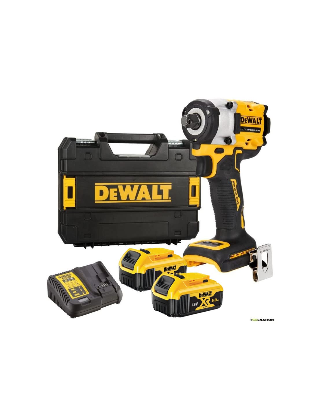 DeWalt DCF921P2T-QW - Llave de impacto 18 V XR 1/2" 406 Nm, 2 baterías 5,0 Ah y TSTAK
