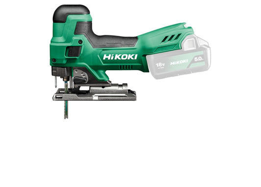 Hikoki CJ18DBW4Z - Sierra de calar de batería 18 V CJ18DB, corte 135 mm, bisel 45°