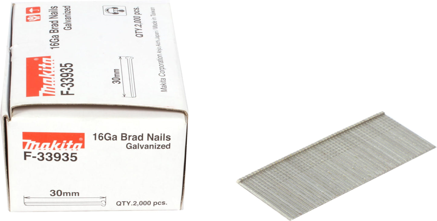 Makita F-33935 - Brad Lengte 30 mm Uitvoering gegalvaniseerd Draaddikte 1,61 mm (Lote de 2000 uds)