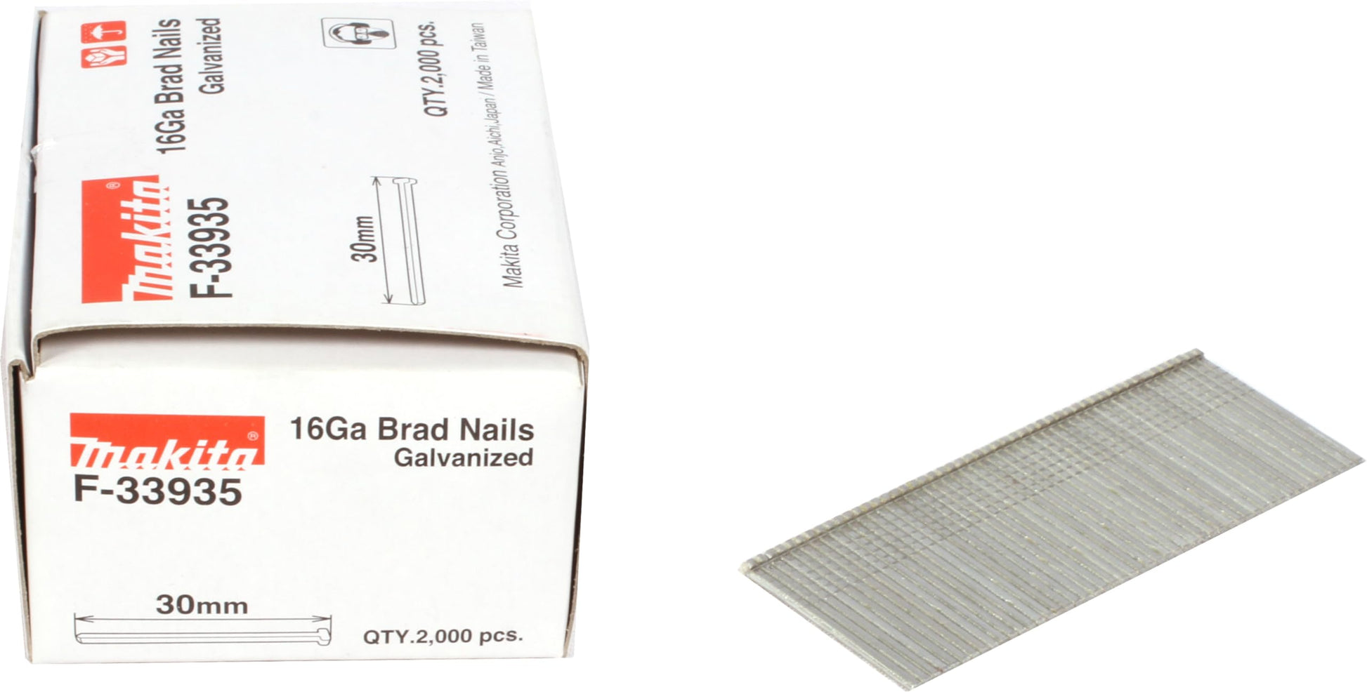 Makita F-33935 - Brad Lengte 30 mm Uitvoering gegalvaniseerd Draaddikte 1,61 mm (Lote de 2000 uds)
