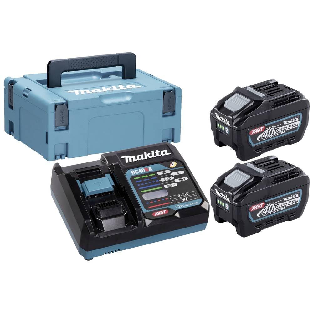 Makita 191V35-5 - 40V Li-Ion MAX - Juego de 2 baterías (5.0 ah-cargador-Mbox- )