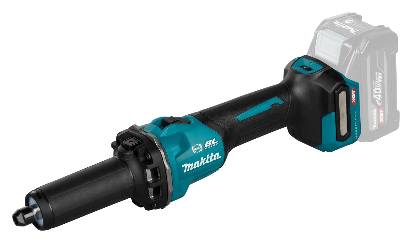 Makita GD001GZ - Lijadora recta inalámbrica 40 V, máx. sin batería, sin cargador con interruptor deslizante