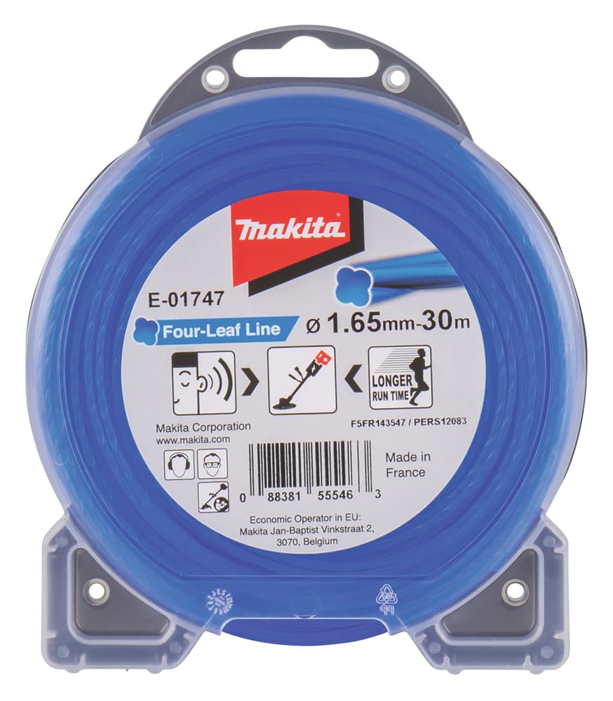 Makita E-01747 - Desbrozadora de hilo de trébol de alambre azul 1,65mm 30m