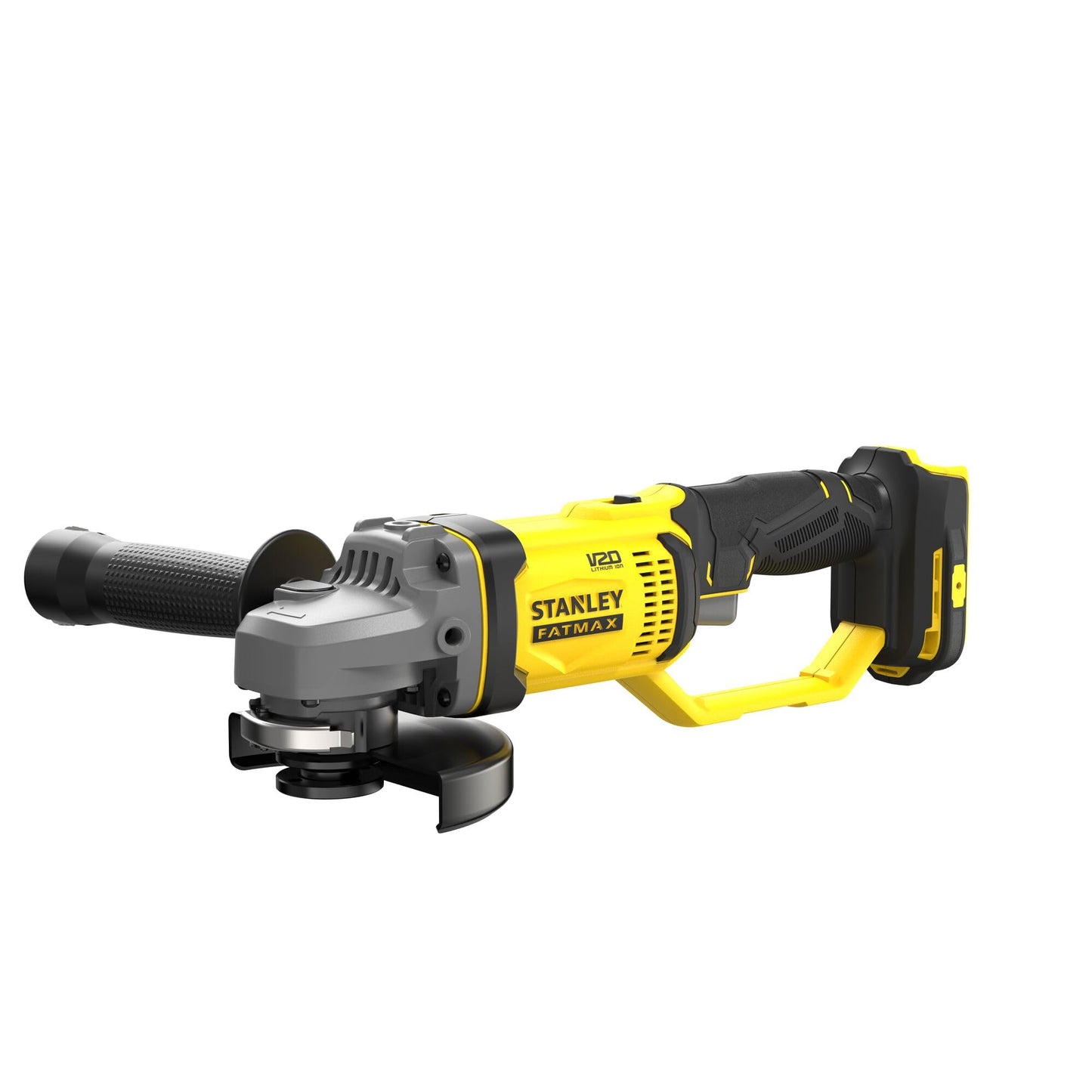 STANLEY FATMAX Mini Amoladora V20 Litio 18V, disco de 125mm, diseño compacto y ergonómico, velocidad 9000 rpm, empuñadura lateral 3 posiciones, sin cargador ni batería, SFMCG400B-XJ