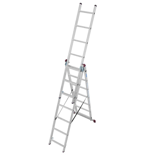 Krause 030375 - Escalera multiusos de aluminio Corda, 3x7 peldaños