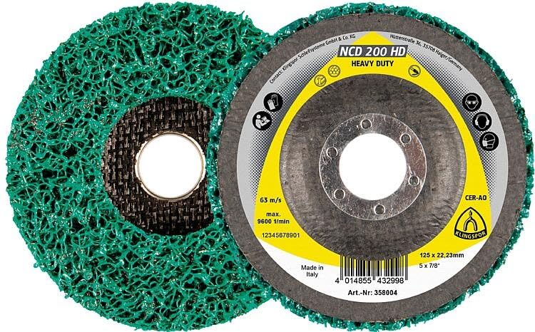 Klingspor 358004 - Disco de limpieza de no tejido NCD 200 HD extra grueso, 125 x 22,23 mm