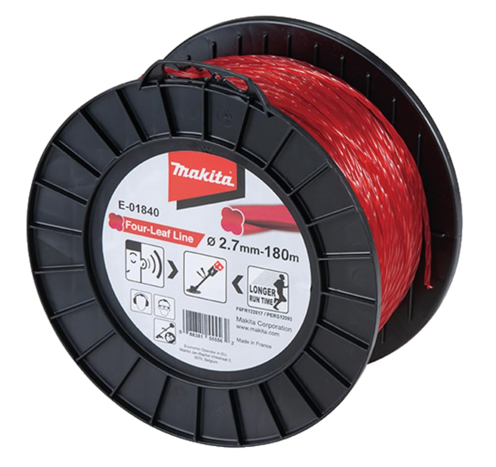 Makita E-01840 - Desbrozadora alambre hoja trébol roja Cortadora hilo 2,7 mm 180 m