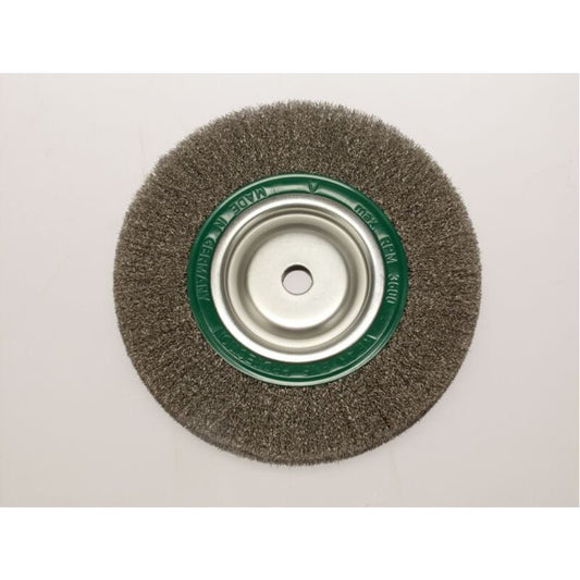 LessMann 377363 - Wheel brushes dia 250 mm width 43-48 mm tube 100 mm steel wire stainless ROF crimped 0,30 mm