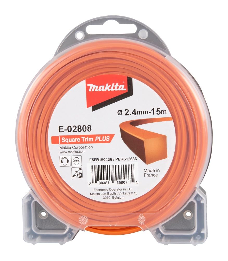 Makita E-02808 - Hilo de corte cuadrado (2,4 mm x 15 m)
