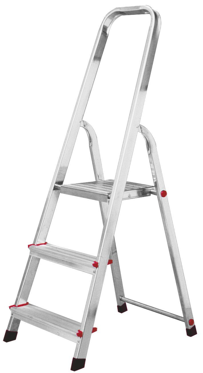 Krause 000712 - Escalera de tijera de aluminio Corda, 3 peldaños