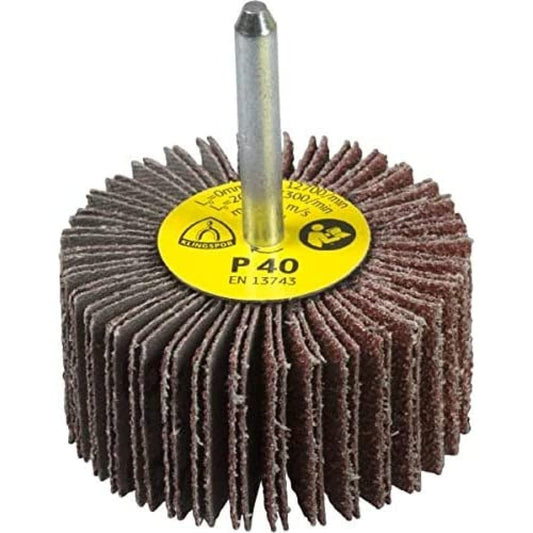 Klingspor 13142 - Rueda de láminas con vástago KM 613, grano 80, 80 x 30 x 6 mm