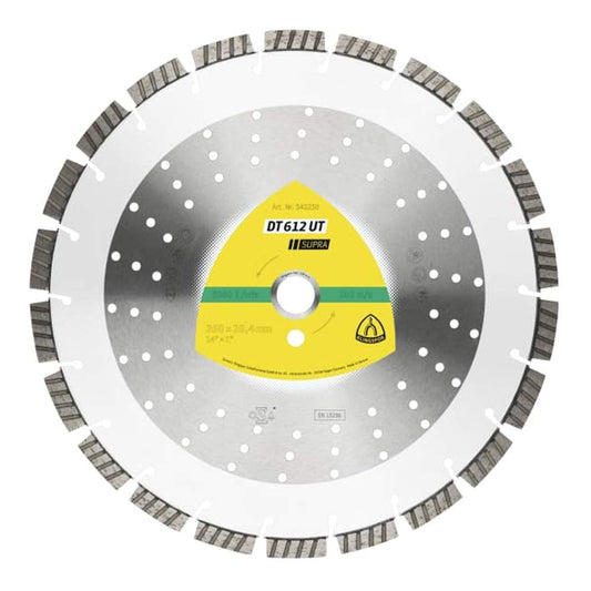 Klingspor 340230 - Disco de corte de diamante segmentado DT 612 UT Supra, 350 x 3 x 25,4 mm, para hormigón armado