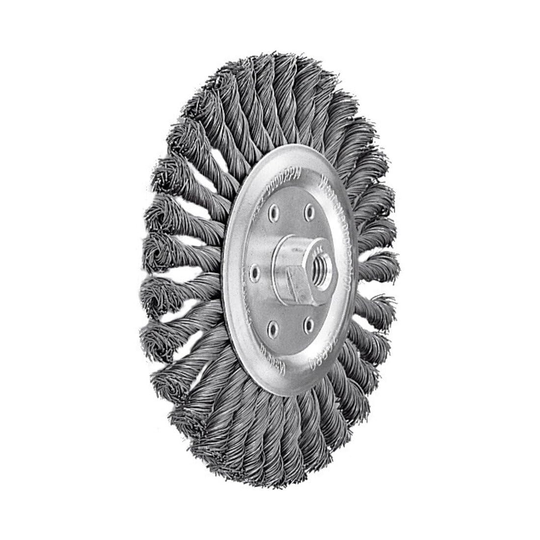LessMann 475217 - Knot wheel brushes dia 178 x 14 mm 32 Z steel wire STH straight 0,50 mm thread M 14