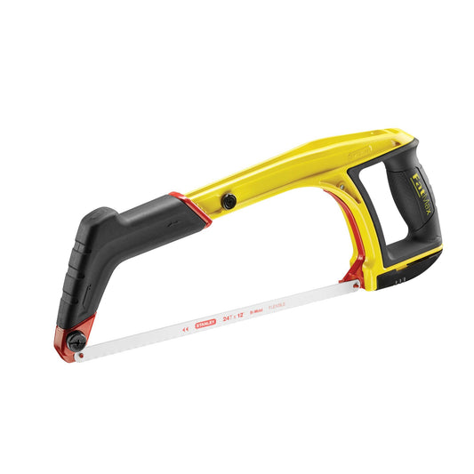 STANLEY FATMAX Sierra multifunción, Capacidad de corte 120mm, 2 ángulos de corte 45° y 90°, Cuchillas almacenables en la herramienta, Mango revólver bimaterial y apoyo para los dedos - 0-20-108