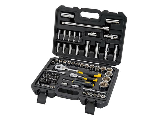 Stanley STMT17379-1 - Caja de enchufes (1 trinquete de 72 dientes, 1 trinquete de 72 dientes, 41 puntas de atornillado, juego de 96 unidades, STMT17379-1