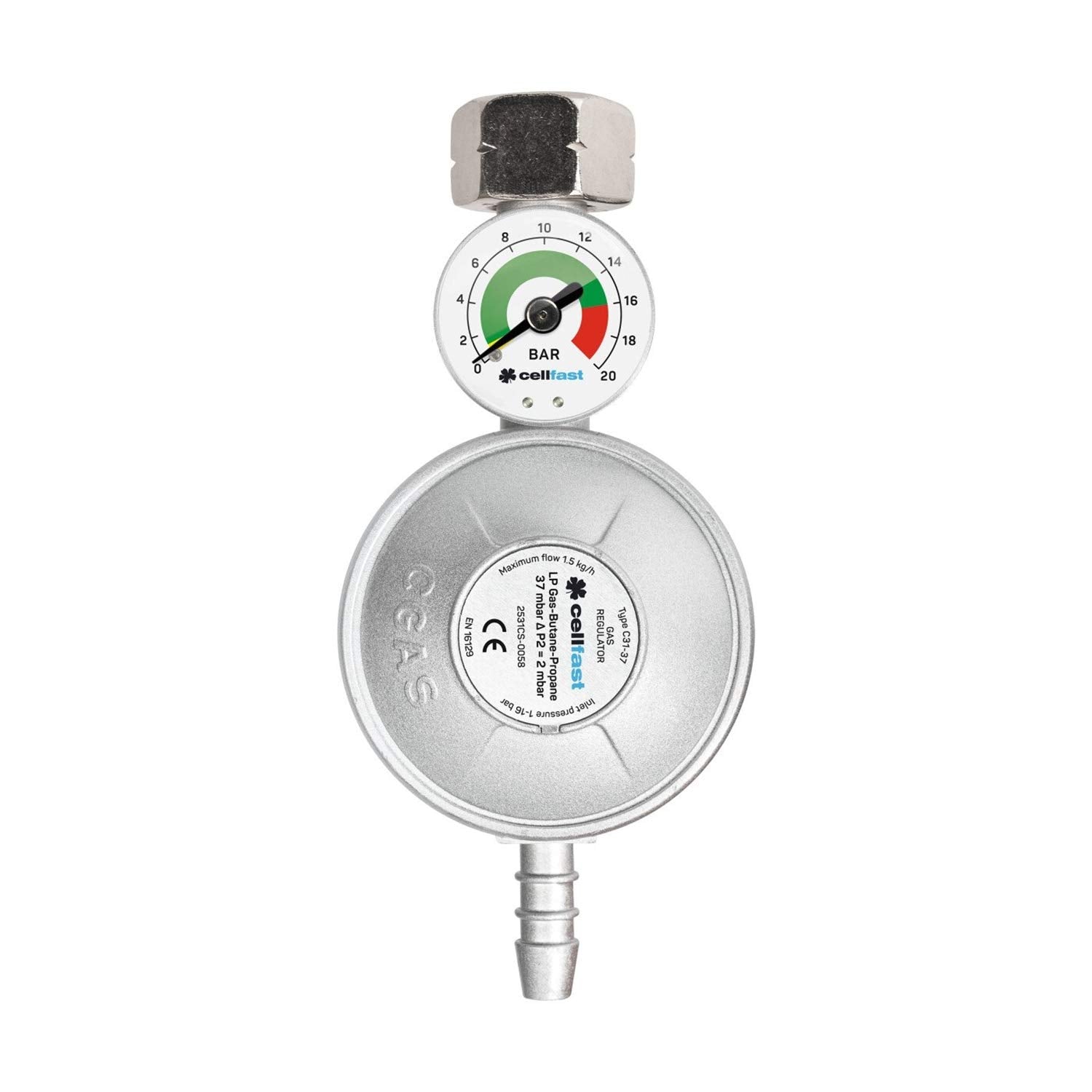 Cellfast 52-501 - Regulador de gas con manómetro