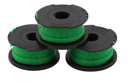 BLACK+DECKER Pack de 3 bobinas de hilo para desbrozadora y cortabordes, 6m de largo y 2mm de diámetro, compatible con modelos GL7033, GL8033, GL933, GL9035, STB3620L, A6486