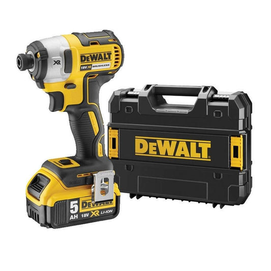 DeWalt DCF887P2-QW - Atornillador de impacto XR 18V 205 Nm, 2 baterías 5,0 Ah y TSTAK