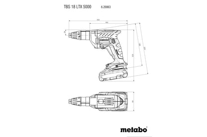 Metabo 620063840 - Atornillador para tabiques de batería TBS 18 LTX BL 5000