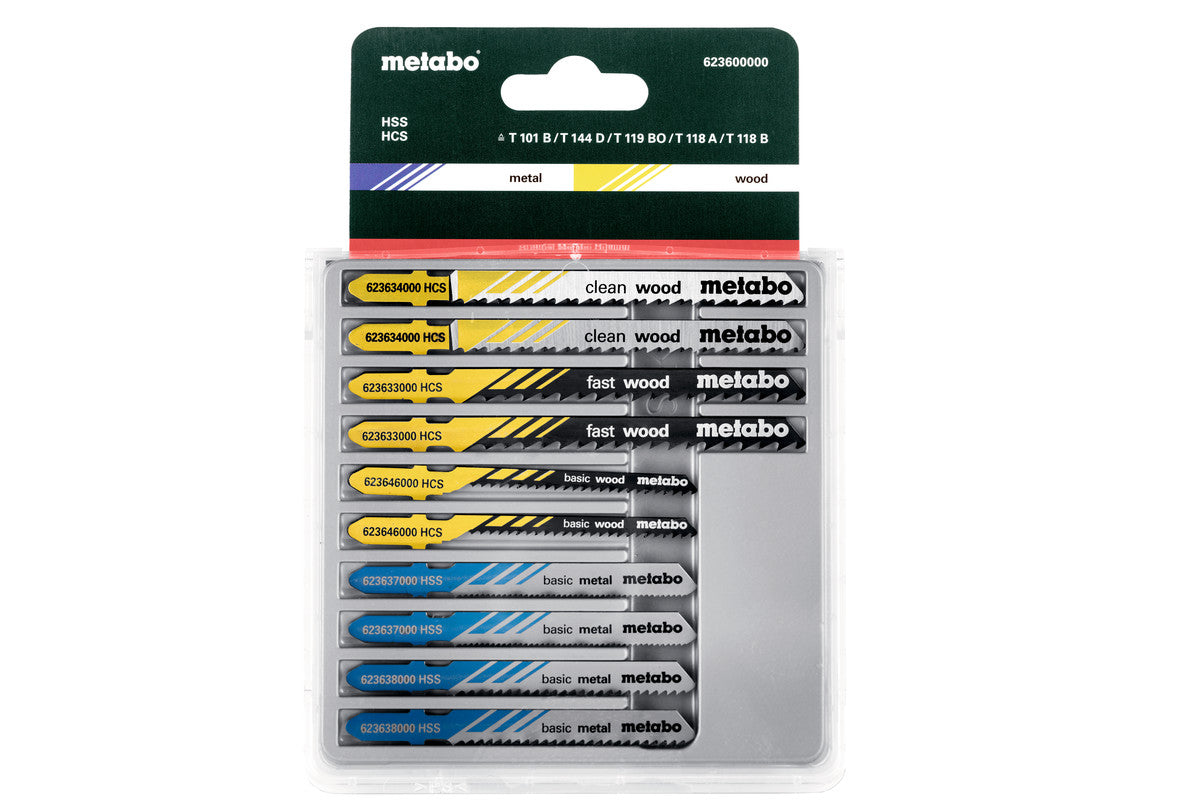 Metabo 623600000 - Surtido de hojas para sierra de calar 3,mad+met+plást,10 piezas