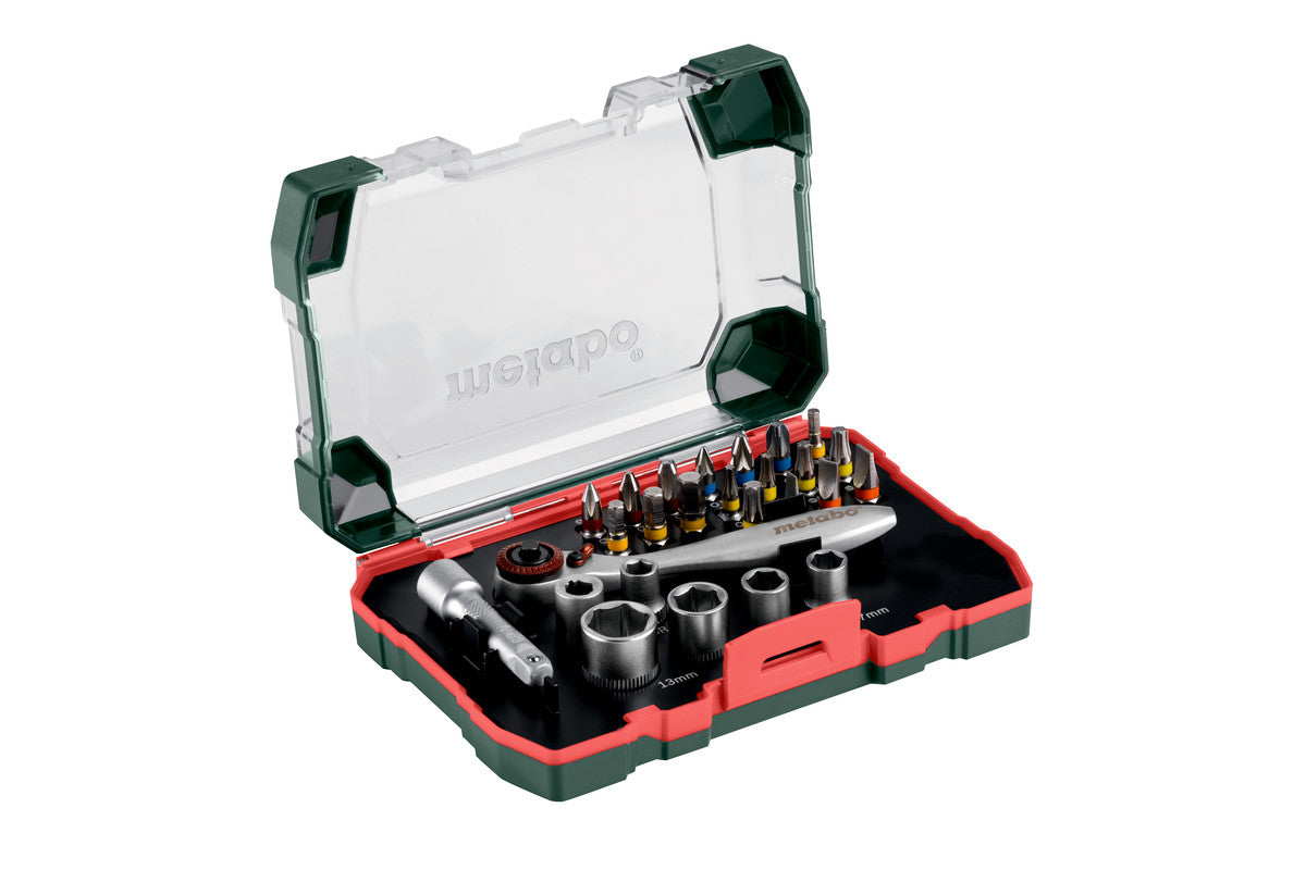 Metabo 626701000 - Caja de puntas y carracas SP, 26 piezas