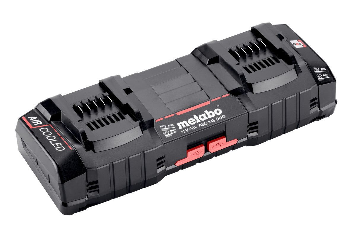 Metabo 627495000 - Cargador rápido doble ASC 145 DUO, 12-36 V, "AIR COOLED", UE