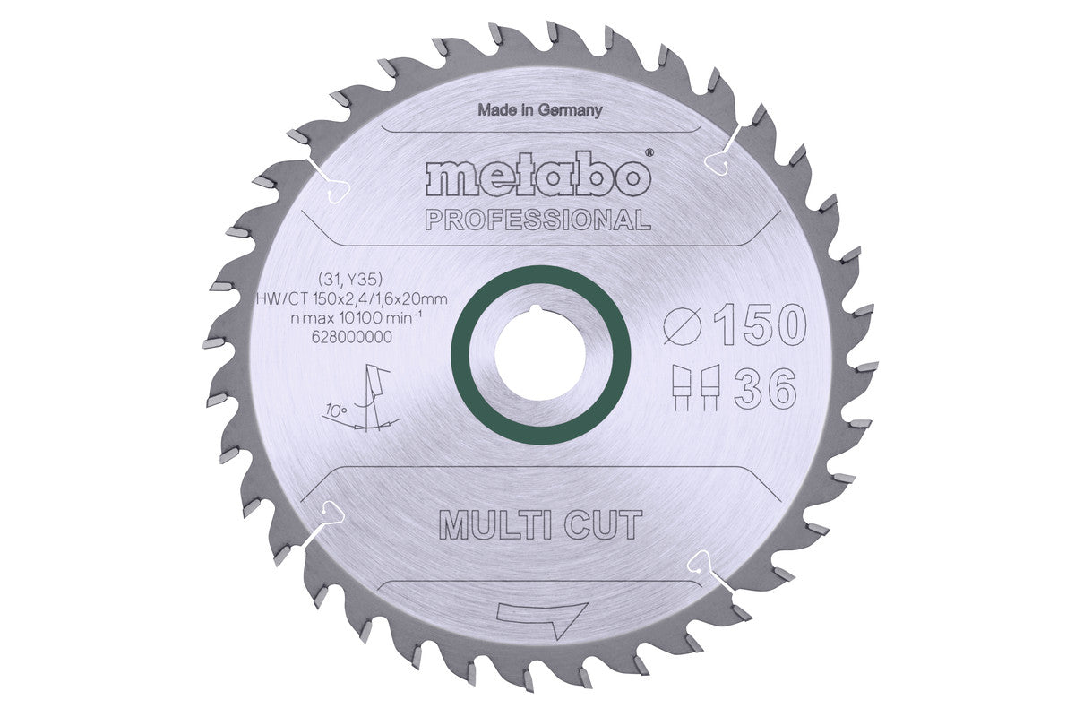Metabo 628070000 - Hojas para sierras circulares "multi cut", calidad professional, para sierras circulares manuales