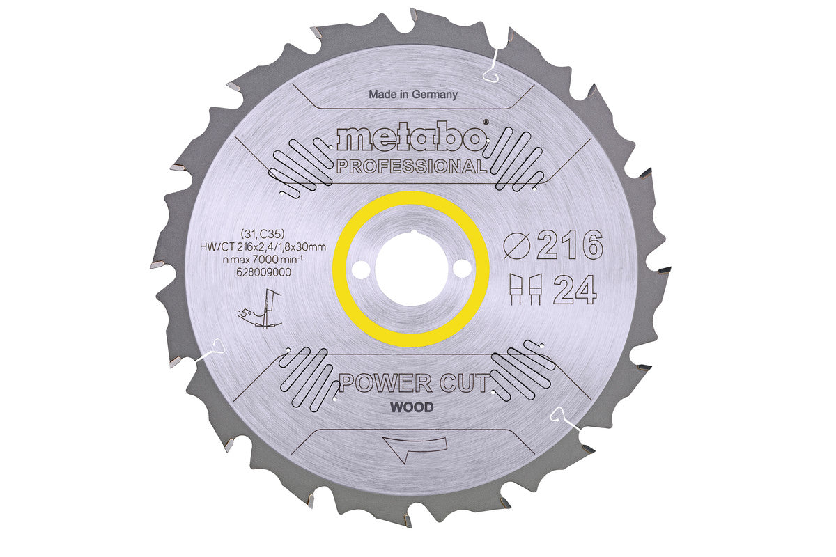 Metabo Hojas para sierras circulares "power cut wood", calidad professional, para sierras circulares semiestacionarias