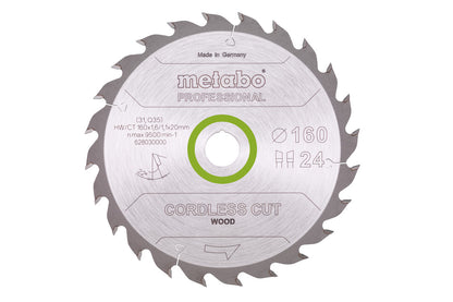 Metabo Hojas para sierras circulares "cordless cut wood", calidad professional, para sierras circulares manuales