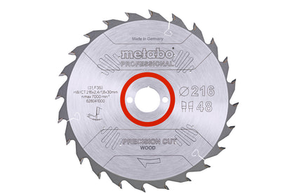 Metabo Hojas para sierras circulares "precision cut wood", calidad professional, para sierras circulares semiestacionarias — 628041000