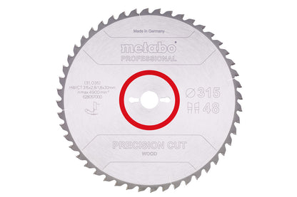 Metabo Hojas para sierras circulares "precision cut wood", calidad professional, para sierras circulares semiestacionarias — 628057000