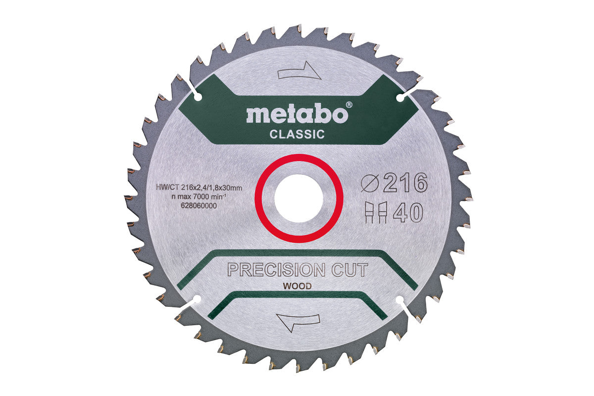 Metabo Hojas para sierras circulares "precision cut wood", calidad classic, para sierras circulares semiestacionarias