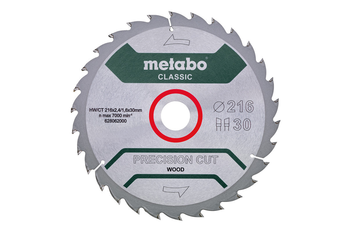 Metabo Hojas para sierras circulares "precision cut wood", calidad classic, para sierras circulares semiestacionarias — 628062000