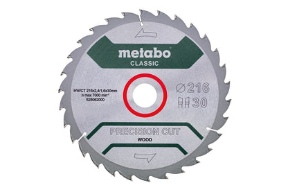 Metabo Hojas para sierras circulares "precision cut wood", calidad classic, para sierras circulares semiestacionarias — 628062000