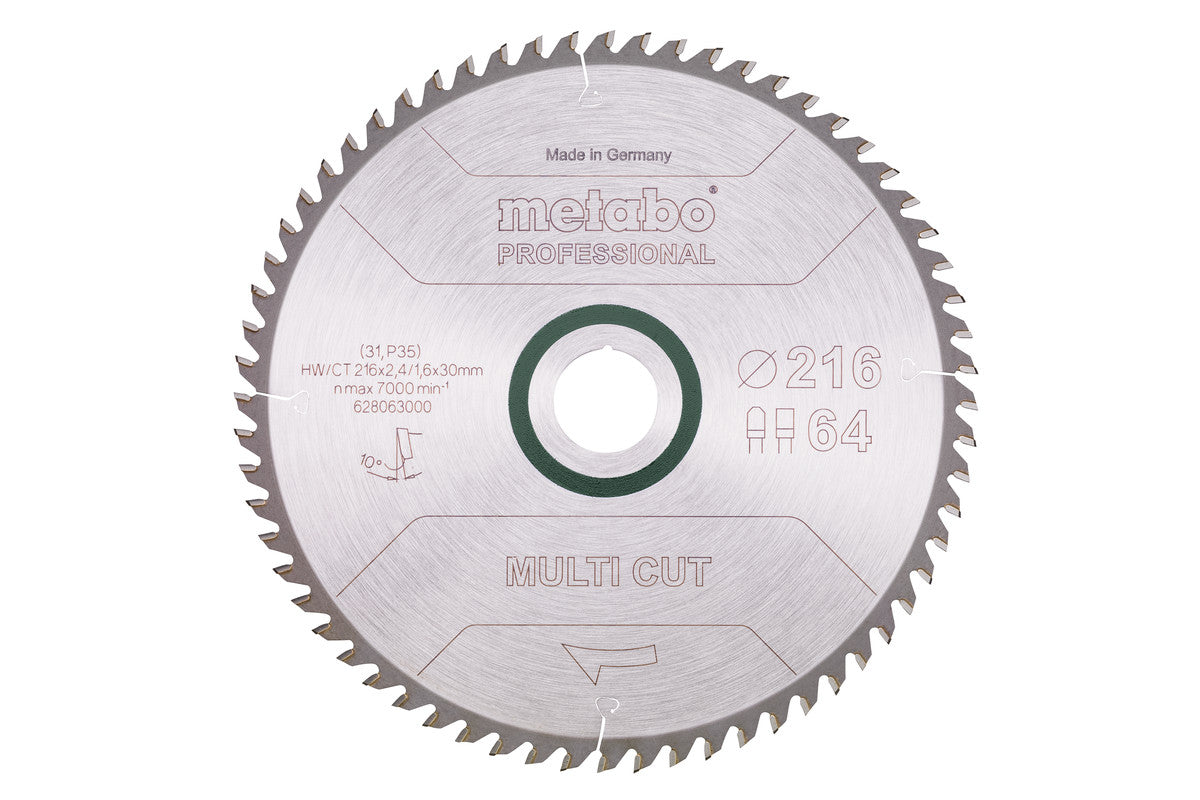 Metabo Hojas para sierras circulares "multi cut", calidad professional, para sierras circulares semiestacionarias
