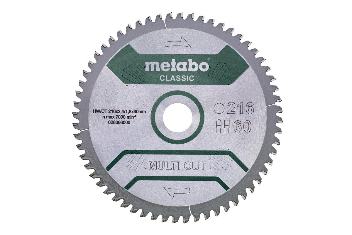 Metabo Hojas para sierras circulares "multi cut", calidad classic, para sierras circulaes semiestacionarias