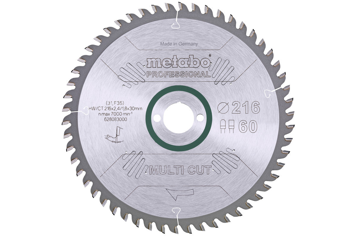 Metabo Hojas para sierras circulares "multi cut", calidad professional, para sierras circulares semiestacionarias — 628083000