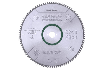 Metabo Hojas para sierras circulares "multi cut", calidad professional, para sierras circulares semiestacionarias — 628226000