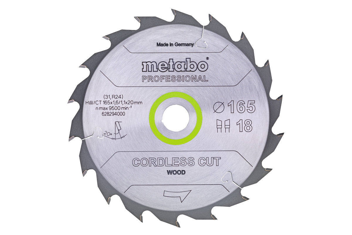 Metabo Hojas para sierras circulares "cordless cut wood", calidad professional, para sierras circulares manuales — 628294000