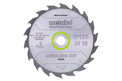 Metabo Hojas para sierras circulares "cordless cut wood", calidad professional, para sierras circulares manuales — 628294000