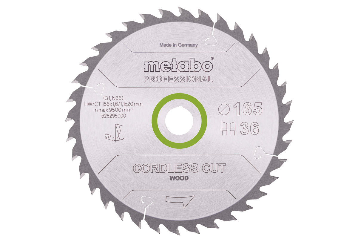 Metabo Hojas para sierras circulares "cordless cut wood", calidad professional, para sierras circulares manuales — 628295000