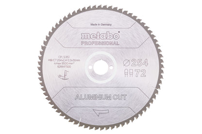 Metabo Hojas para sierras circulares "aluminium cut", calidad professional, para sierras circulares semiestacionarias — 628447000