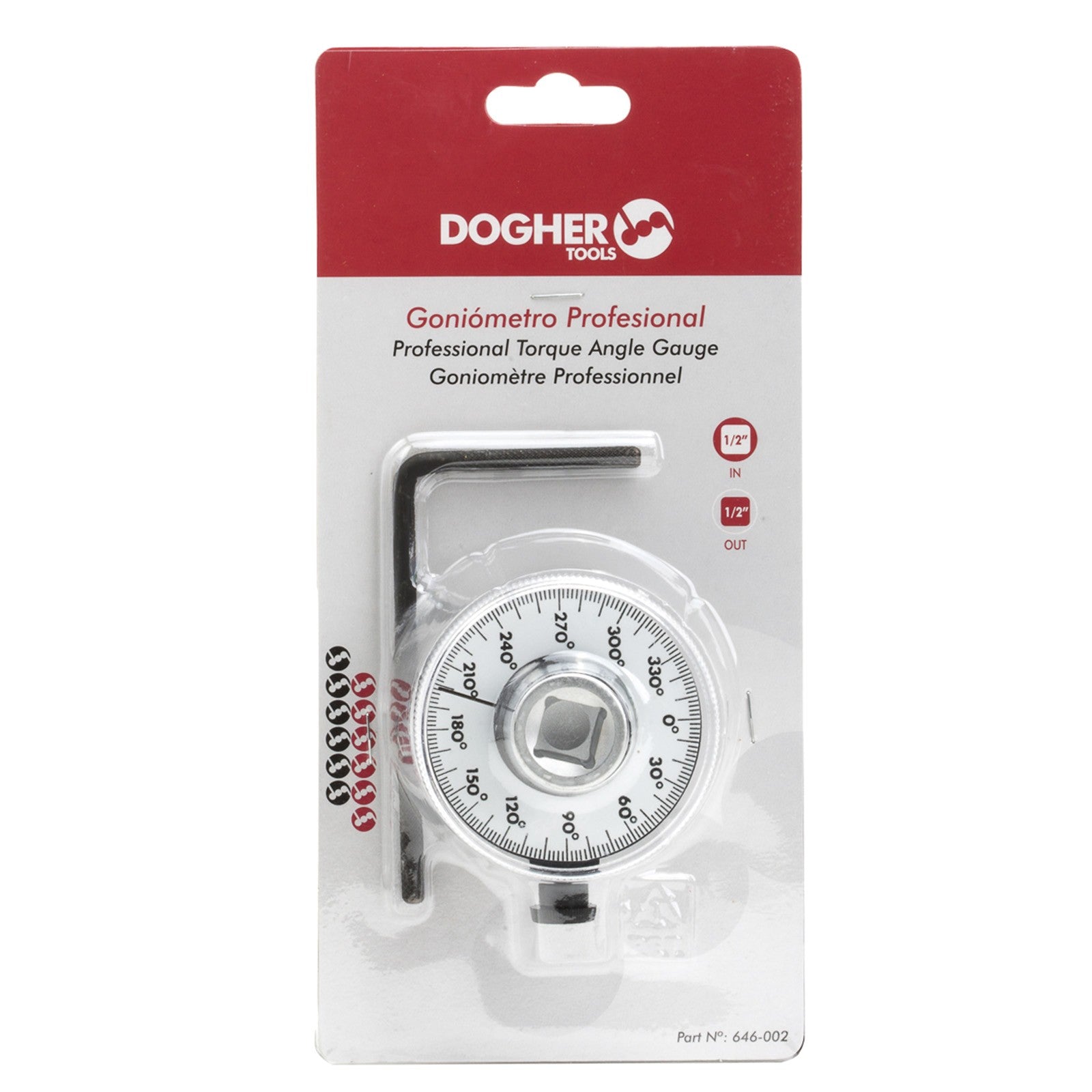Dogher 646-002 - Goniometro Profesional 1/2 Escala 2º