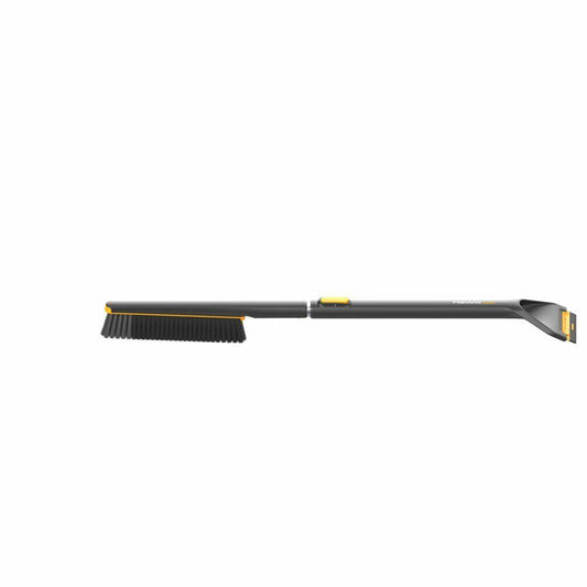 Fiskars X-series Cepillo quitanieve y rascador de hielo telescópico para coches, 2 Tipos de cerdas, Rascador con borde duro y suave, 85-113 cm, Accesorio para coche con piezas intercambiables, 1078493