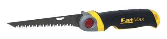 STANLEY FATMAX Sierra Plegable para Placa de Yeso, 8 Dientes/pulgada, Diente de Triple Bisel, 3 Ángulos de Bloqueo, Mango Bimaterial Ergonómico, Longitud 130mm, FMHT0-20559