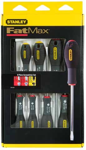 Stanley FatMax Destornilladores FatMax-Juego 8 Piezas Plana/Phillips 0-65-437, Set, Multicolor